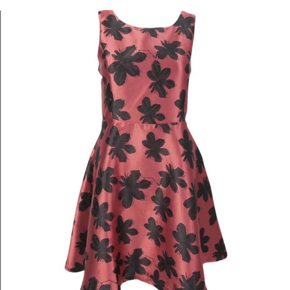 NWT Rhyme Floral Sleeveless Dress in Burgundy‎ and Black